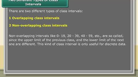 Ch 5 - Data Handling | Two different types of class intervals
