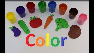 Learning colors with kids. Sing a merry song and decorate vegetables/ Учим цвета с детьми