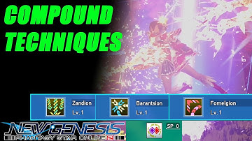 PSO2:NGS Force / Techter new Compound Techs (I accidentally made a montage instead of test vod LOL )