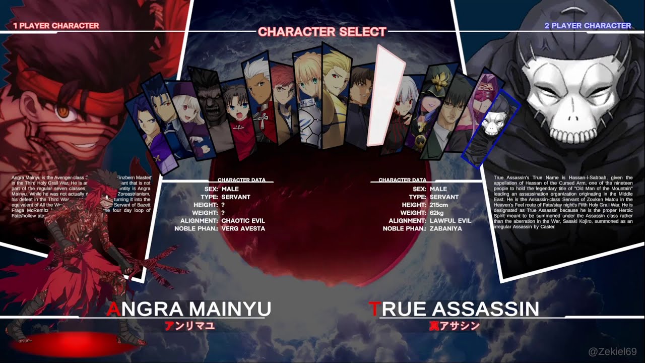 Fate Stay Night - Character Select by Zekiel