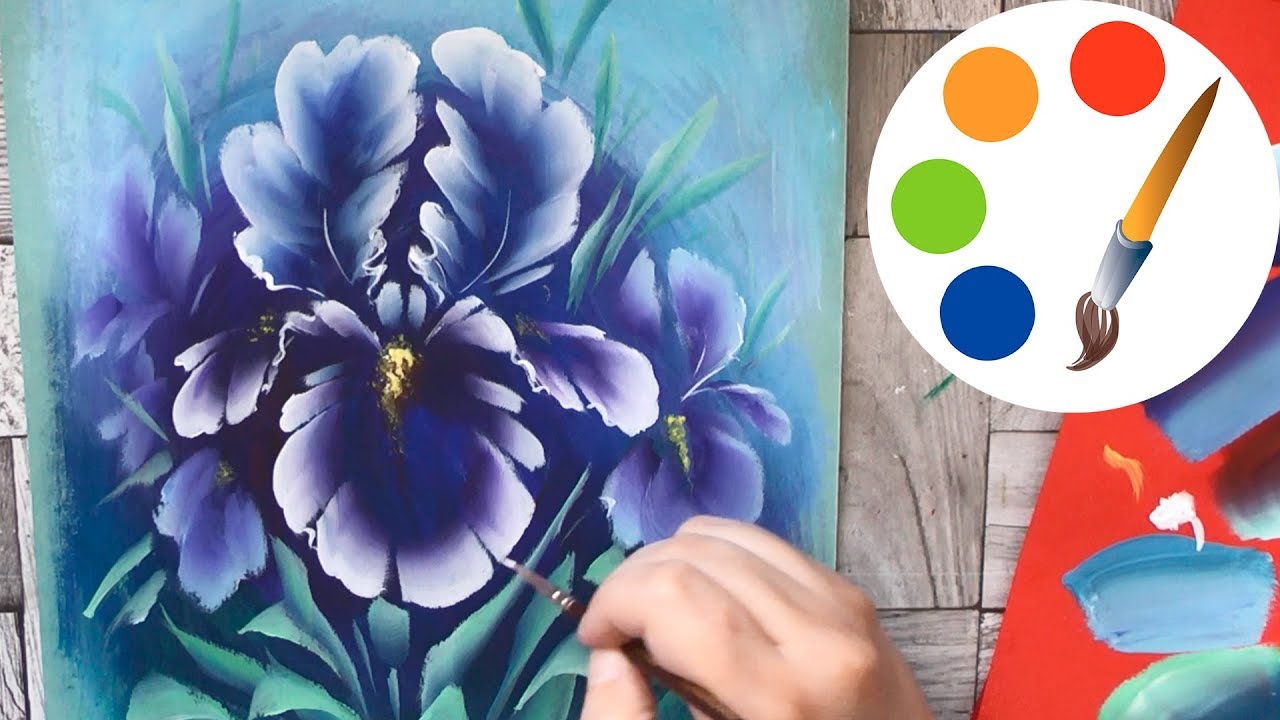 Painting Iris, Acrylic Painting, OneStroke YouTube