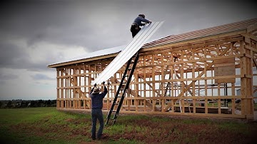 S1E11 COUPLE INSTALL METAL SIDING ON THEIR SHOP [TINY HOME INSIDE] Homesteading in PEI
