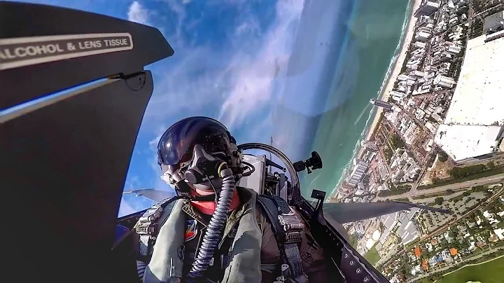 Miami Airshow - F-16 Demo  (w/Cockpit Audio) - Forward and Rear Facing Video