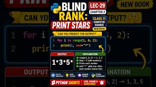 Python For Loop Print Stars  range() & end=* Explained||Lec-29 ICS part1&10th CS#python