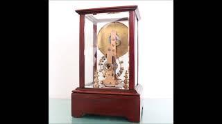 Antique EUREKA CLOCK Mantel UK 5 CRYSTALS!! ELECTROMAGNETIC Translucent Skeleton