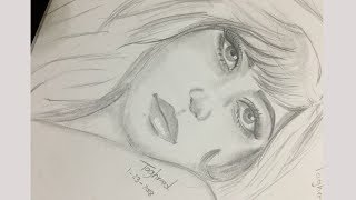 رسم بورتريه شبه واقعي بالرصاص | رسم وجه فتاة بالرصاص | رسم الوجه بالرصاص