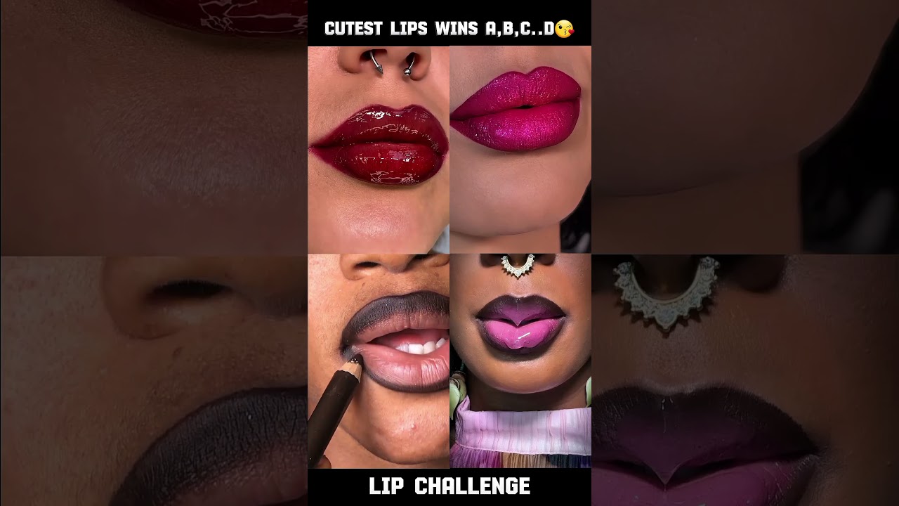 Who wins this lip challenge💖😘😘 Comment your fav #shorts