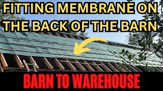 Barn to Warehouse 41 - Installing the membrane and battons on rear of the barn