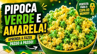 🇧🇷 GREEN AND YELLOW SWEET POPCORN! Easy Recipe to Cheer for Brazil in the World Cup #worldcup #so... screenshot 2