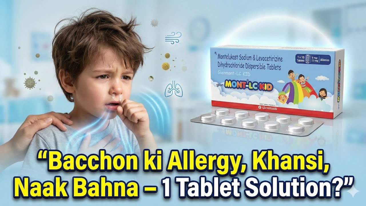 Mont LC Kid Tablet Review | Uses, Dose, Side Effects in Hindi | Kids Allergy Medicine