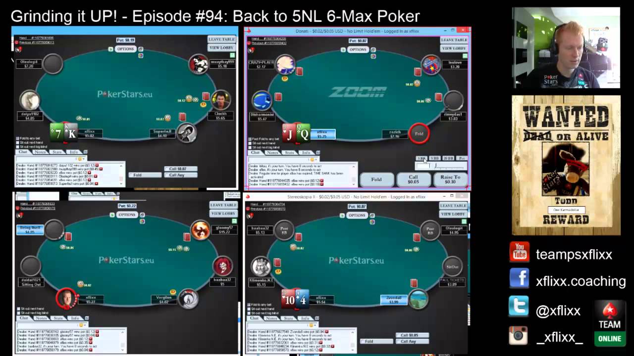 Grinding it UP! 94 Back to 5NL 6Max Poker YouTube