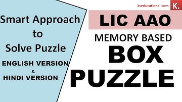 Memory Based  Puzzle Asked in LIC AAO 2016 | Expected Puzzle for LIC AAO 2019