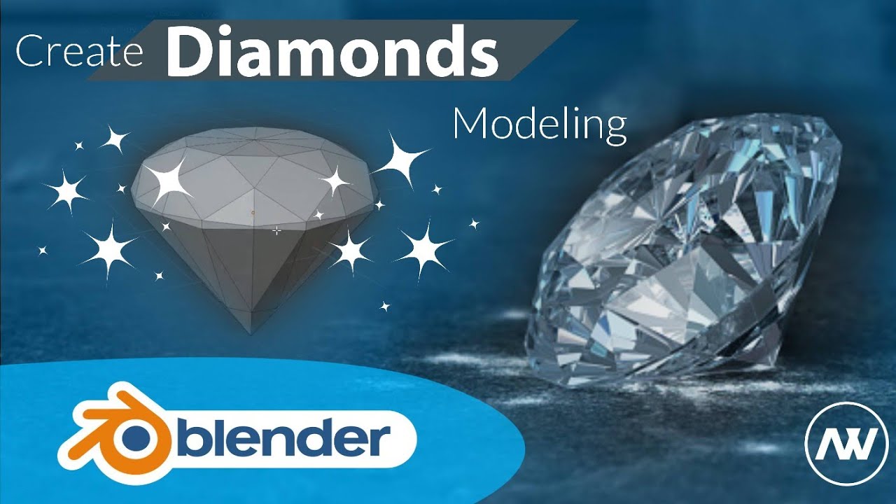 Quick Modeling tutorial Diamond in Blender YouTube