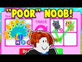 POOR NOOB Trading *MEGA NEON PEACOCK* In RICH Adopt Me FLEX Server!! TRADE PROOFS (Roblox)