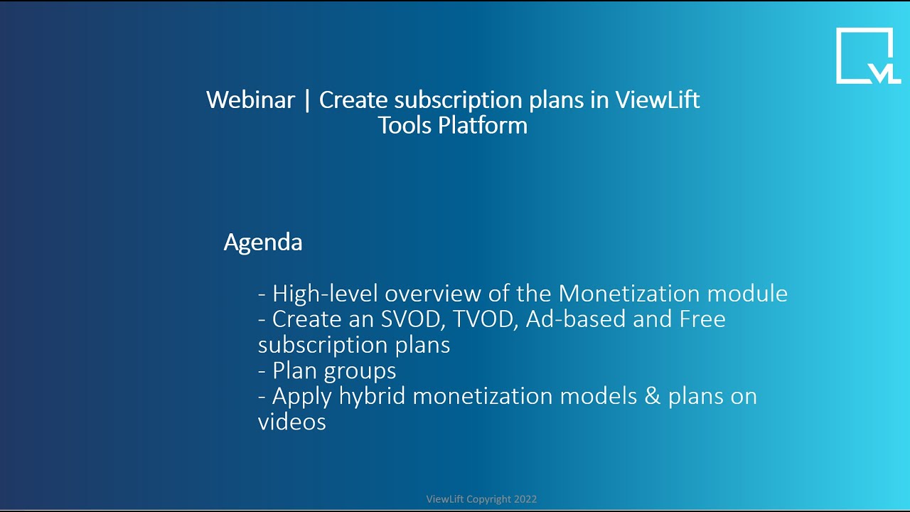 Create subscription plans in the ViewLift® Tools CMS