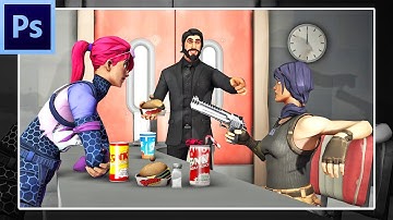 Fortnite Cafe - 3D Thumbnail Speedart (SFM)