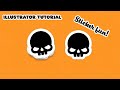 Illustrator tutorial skull sticker logo design