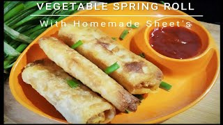 Veg Spring Roll Recipe | Vegetables Spring Rolls with Homemade Sheet Veg spring roll kaise banaye