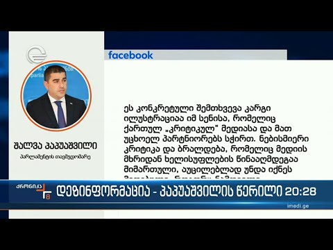 დეზინფორმაცია  - პაპუაშვილის წერილი