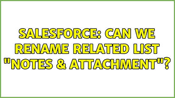 Salesforce: Can we rename related list "Notes & Attachment"?