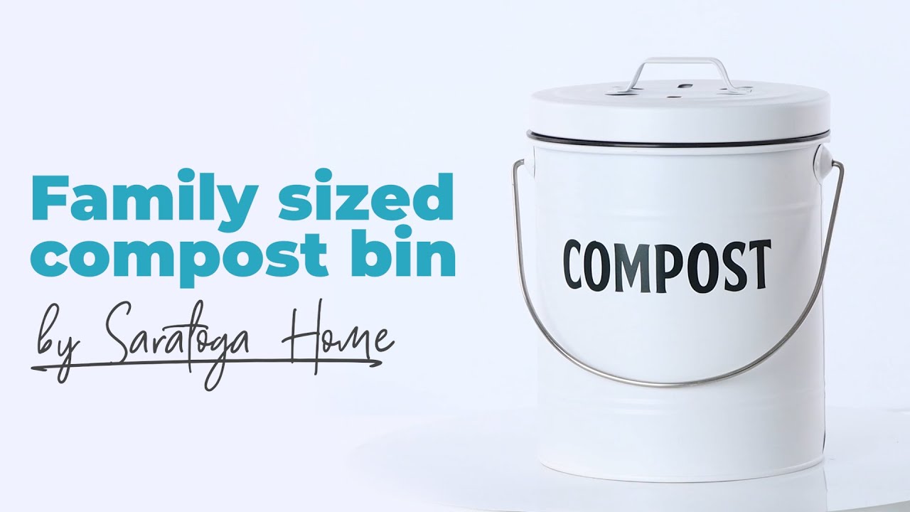 Compost Bin for Kitchen Counter by Saratoga Home - Family Sized, Gray