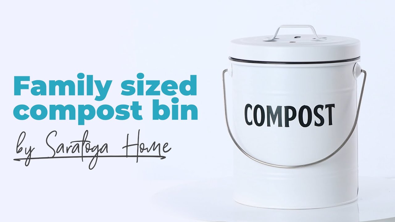 Compost Bin for Kitchen Counter by Saratoga Home - Family Sized, Silver