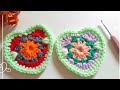 Crochet Granny Stitch Hearts 💖 || Crochet Heart || Heart shaped granny square idea #grannysquare 