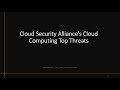 Cloud Security Alliance's Cloud Computing Top Threats - Treacherous12 | Egregious 11 | CCSP | CSA