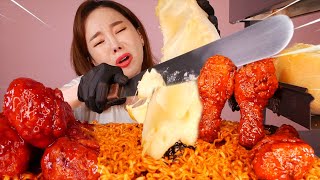 [Mukbang ASMR] 핵불닭 치킨+핵불닭볶음면을 치즈폭포에?Nuclear Buldak source!Chicken&Noodles!Raclette Cheese Ssoyoung