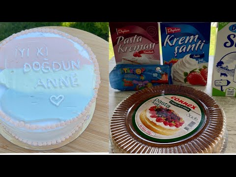 5 Adet BİM Malzemesinden BENTO PASTA Nasıl Yapılır 🤭Bento Cake |Yazılı Pasta |Kolay Pasta Yapımı