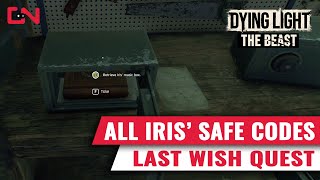 All Iris' Safe Codes in Dying Light The Beast Last Wish
