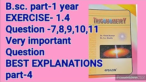 B.sc. Part-1 trignomentry CHAPTER EXPONENTIAL TRIGONOMETRIC hyperbolic function exercise -1.4 csjm