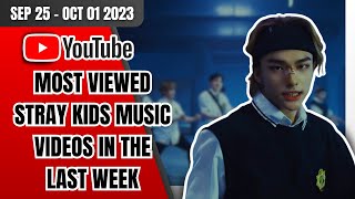 [TOP 20] MOST VIEWED STRAY KIDS MUSIC VIDEOS ON YOUTUBE IN THE LAST WEEK | SEP 25 – OCT 01 2023