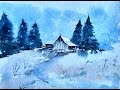 How To Paint Watercolor Winter Landscape | Paint with david |