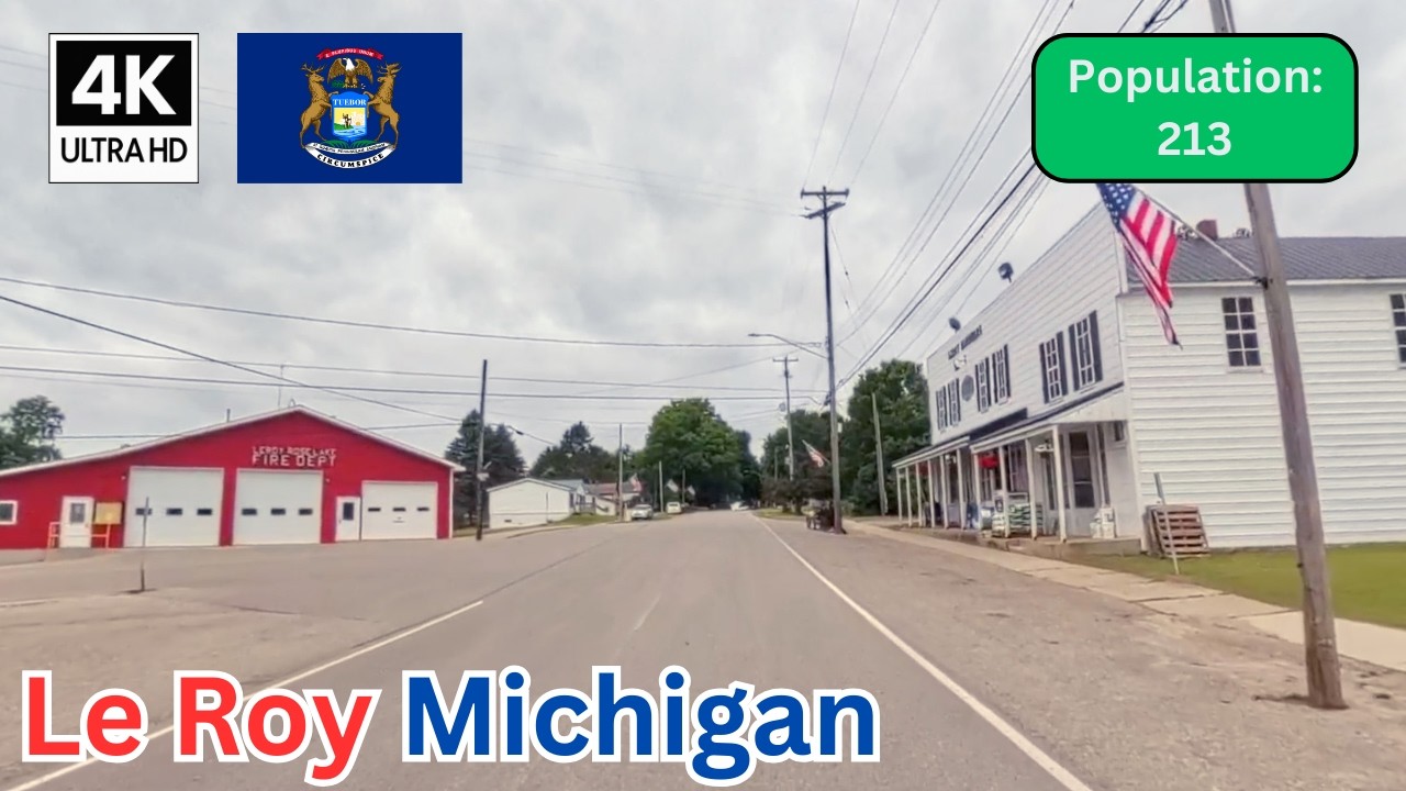 Driving Through Le Roy, Michigan 🚗 | Scenic Rural Northern Michigan Drive in 4K