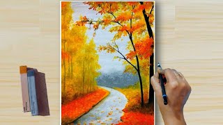 Tricks to Draw Realistic 😱 AUTUMN TREES (step by step) Tutorial - Soft Pastel Drawing / Painting