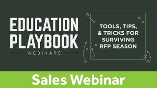 Celebrity Education Playbook: Tools, Tips, & Tricks for Surviving the RFP Season | Sales Webinar Net Worth