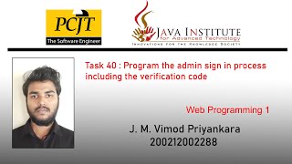 E-Commerce Web Project Task 40 | 1st Year | Semester 01 | J.M.Vimod Priyankara | Java Institute