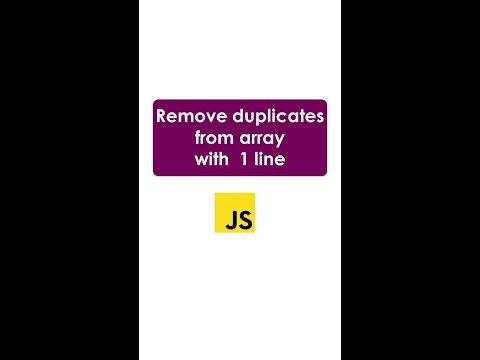 remove duplicates from array with one line | arrays in JavaScript | #array  #javascript