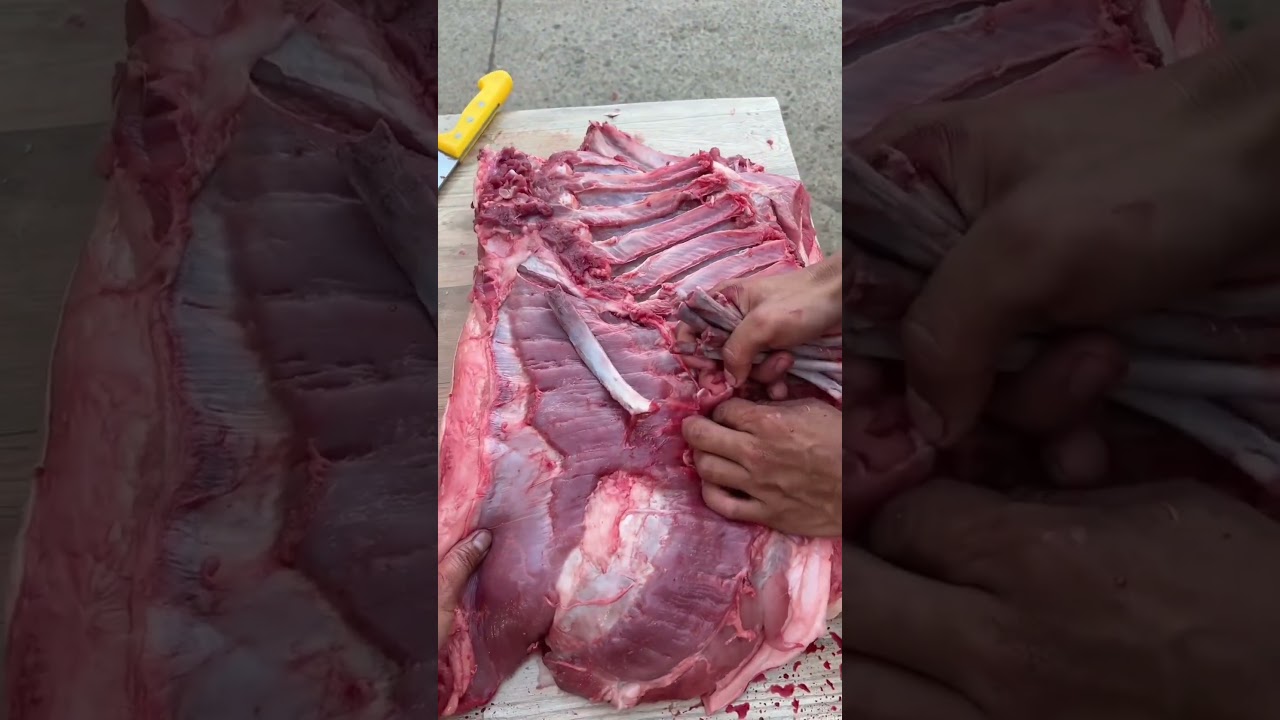 meat bones clean cutting 