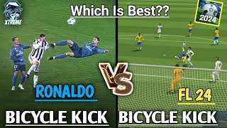 RONALDO Bicycle Kick vs FOOTBALL LEAGUE 2024 Bicycle Kick | Whicj is Best?? | Football League 2024