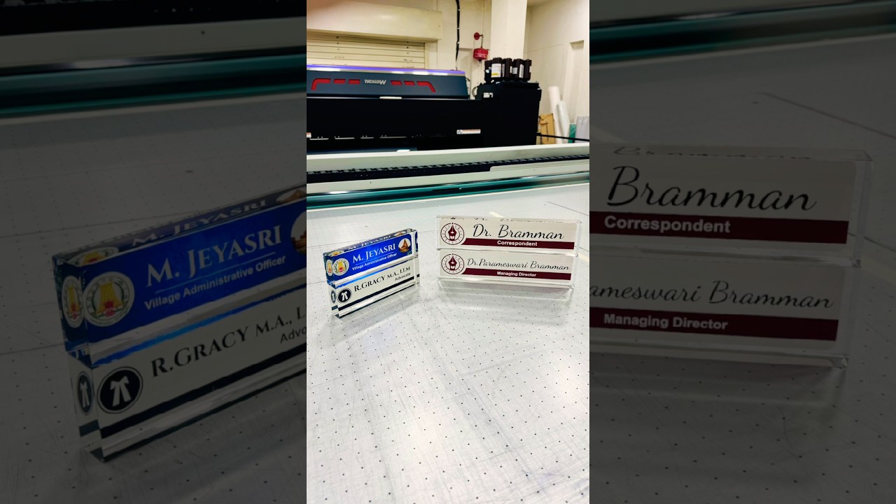 Custom acrylic desk name plates for doctors | Premium acrylic name plaque for Advocates and hospital