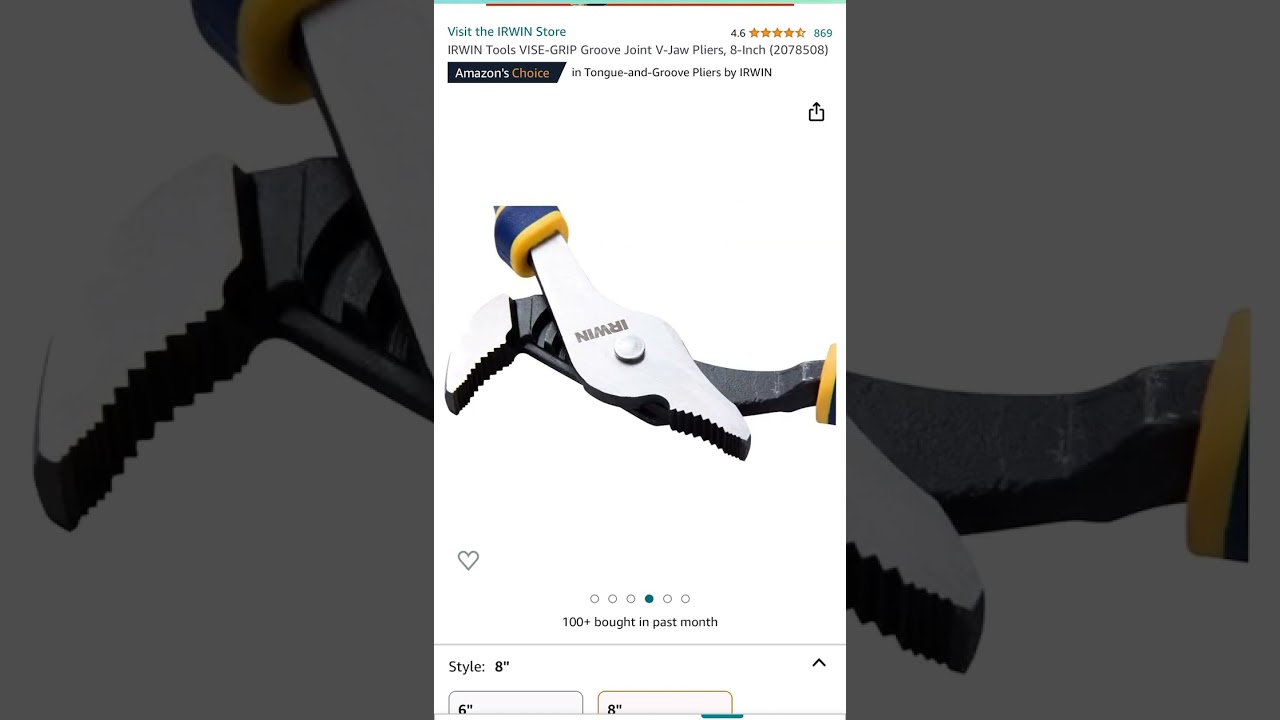 53 % off IRWIN Tools VISE-GRIP Groove Joint V-Jaw Pliers, 8-Inch