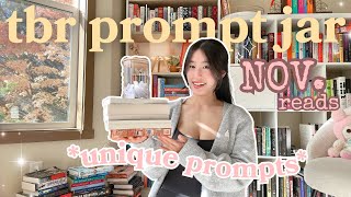 TBR prompt jar picks my November Reads 🍂💛 *unique prompts!