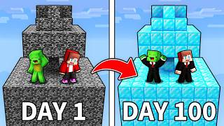 Mikey And Jj Survived 100 Days But Chunk Changes Every Day In Minecraft Maizen