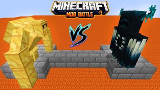 Mutant Gold Golem vs All Minecraft Mobs in minecraft battle - Warden vs Mutant Gold dolem