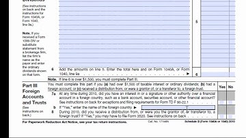 Schedule B (Form 1040) Foreign