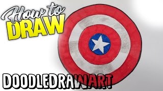 How to Draw the Captain America Shield Step By Step - Easy! DoodleDrawArt