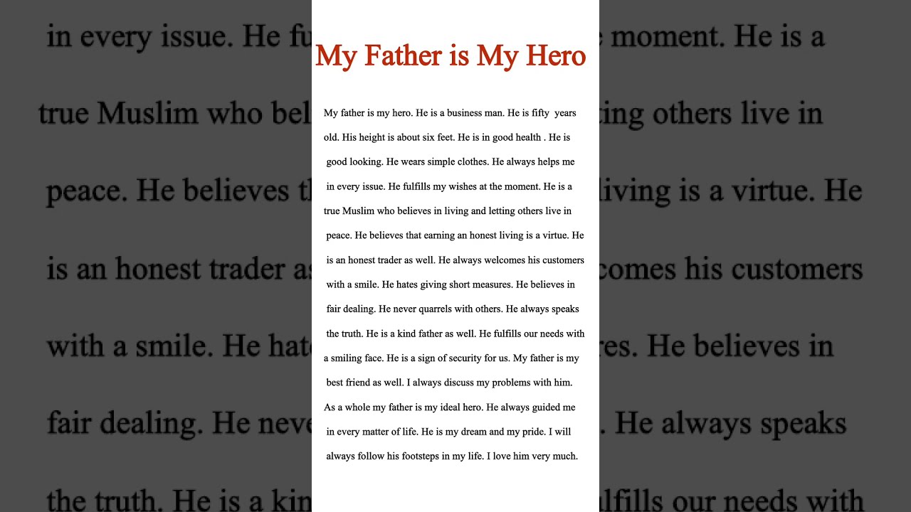 My Father Is Hero Essay 10 Lines On