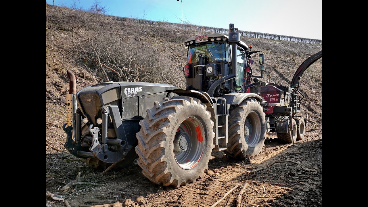 🌲4K|*Holz hacken* Claas Xerion 3800 & JENZ Hacker & NOE 160-4R • Sound ON • Staudamm Pflege🌲